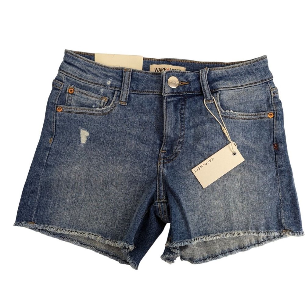 Warp + Weft Cutoff Blue Denim Shorts Girls Size 14
